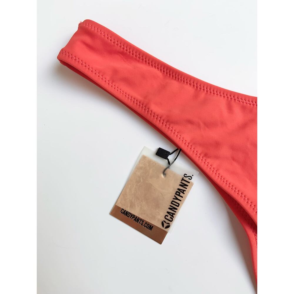 NWT Candy Pants Coral High Hip Thong Bikini Bottoms size Medium - Picture 5 of 10